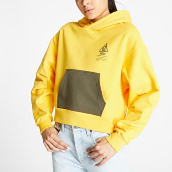 VANS 66 Supply 2 Hoodie Yellow Cotton Blend Prints Chest Back Womens VN0A5DS785W - Picture 1 of 6